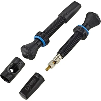 Abbildung von milKit Bike Tubeless Presta Valve Stem Black Tire Cores and Core Removal Tool Are Included Pack of 2 (55mm)