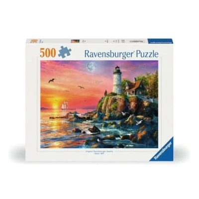 Abbildung von Ravensburger Puzzle 12000217 Leuchtturm am Abend 500 Teile für Erwachsene und Kinder ab 12 Jahren,