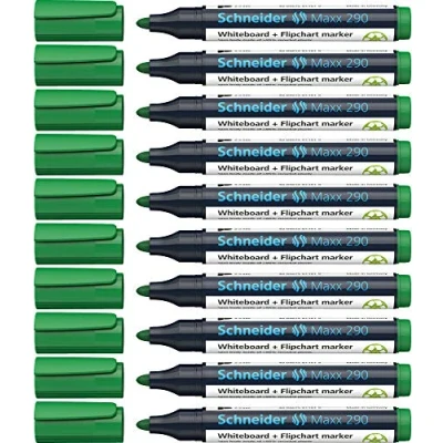 Abbildung von Schneider Maxx 290 Marker (Für Whiteboards und Flipcharts, Strichstärke: 2 3 mm) 10er Packung grün