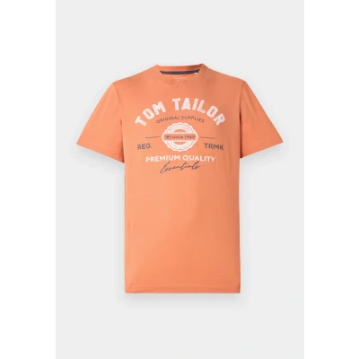 Abbildung von TOM Tailor LOGO TEE Tshirt print, Herren, Größe: Medium, Brick orange