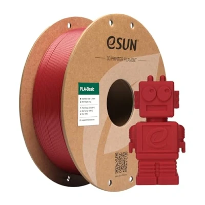 Abbildung von eSUN PLA Filament 1.75mm, Basic 3D Drucker Maßgenauigkeit +/ 0.03mm, 1KG Spule (2.2 LBS) Super Speedy für Drucker, Brandbekämpfung Rot