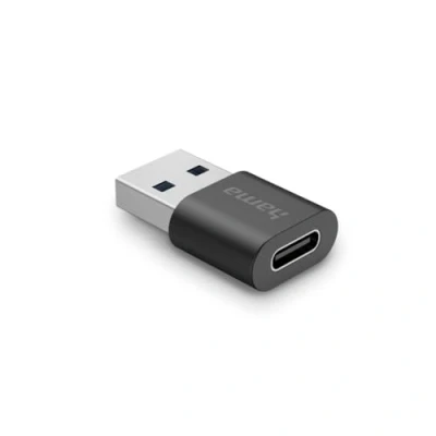 Abbildung von Hama USB C Adapter, A Stecker auf Buchse (Zum Verbinden von PC, Laptop, MacBook, Tablet, Kabel oder Hub, mit Super Speed Datenübertragung 10 Gbit/s, 3.2 Gen2)