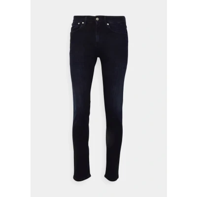 Abbildung von Calvin Klein Herren Jeans Hose Skinny aus Baumwolle mit Stretch, Blau (Denim Dark), 34W/32L