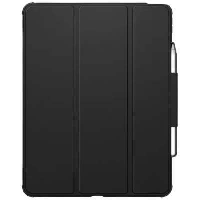 Abbildung von Spigen Ultra Hybrid Pro Hülle für iPad Air 13 Zoll 1.Generation (2024) Case mit Stifthalter Auto Schlaf/Wach Funktion Schutzhülle transparenter Rückseitenschale veganes Veloleder Schwarz