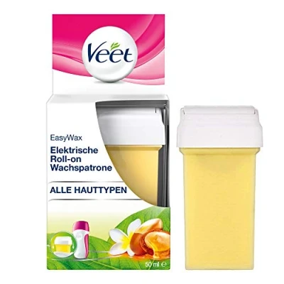 Abbildung von Veet EasyWax Nachfüll Patrone für elektrisches Roll on Warmwachsgerät Warmwachs Wachspatrone alle Hauttypen, 1 x 50 ml