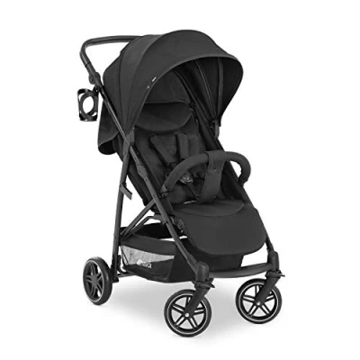 Abbildung von hauck Rapid 4R Plus, Schwarz Kinderbuggy mit Liegefunktion ab Geburt bis 22 kg UV Schutz 50+ Klein Zusammenklappbar Höhenverstellbarer Schieber Getränkehalter Pannensichere Gummi Räder