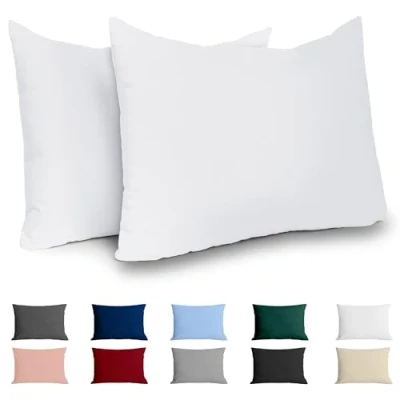 Abbildung von Dreamzie Kissenbezug 40x60 Baumwolle Renforcé (2er Set) Weiss Dicht gewebt mit 57 Fäden/cm² 40 x 60 Oeko Tex Zertifiziert