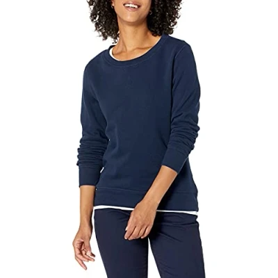 Abbildung von Amazon Essentials Damen Sweatshirt aus French Terry Fleece mit Rundhalsausschnitt (Erhältlich in Übergröße), Marineblau, M