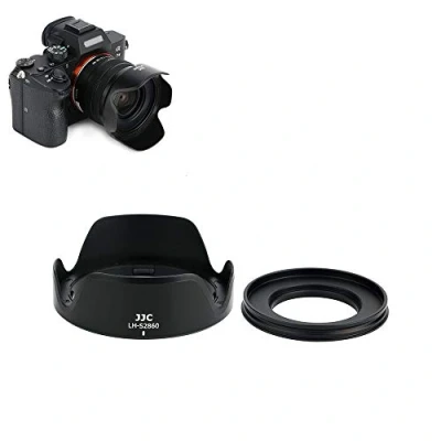 Abbildung von JJC Gegenlichtblende mit 40,5 mm Adapterring für Sony FE 28 60 F4 5.6, 16 50 F3.5 5.6 Objektiv + A7 A7C A7R A7S A9 A6600 A6500 A6000 Kamera