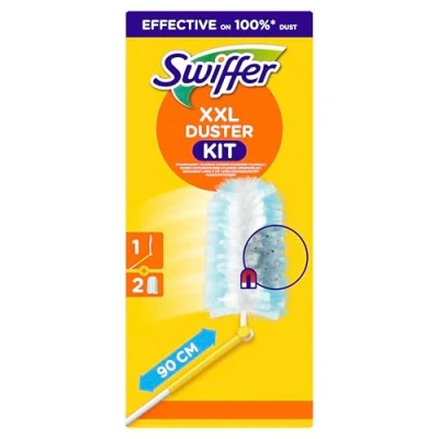 Abbildung von Swiffer Staubmagnet XXL Starter Set (1 Griff + 2 Tücher) Fängt Und Schließt 3 mal Mehr Staub Haare Ein Als Herkömmliche Staubwedel