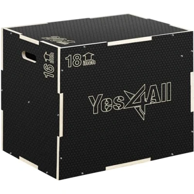 Abbildung von Yes4All Mun4 3 in 1 Aufbewahrungsbox aus Holz, 50.8 x 45.7 40.6 cm, A. Rutschfestes Schwarz, XL