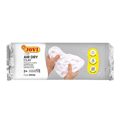 Abbildung von Jovi Air Dry Modelliermasse, gebrauchsfertig, lufttrocknend, auf Basis von Feuchtton, 1 kg in weiß