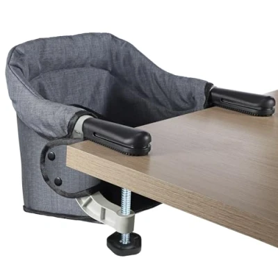Abbildung von Kinderstuhl zum Anklippen, flach verstaubar, Tischsitz Faltbar Baby Hochstuhl Sitzerhöhung Portable Stabile Struktur Stuhlsitz mit Transportbeutel, Ideal für zu Hause und Unterwegs