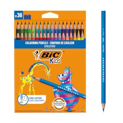 Abbildung von BIC Kids 950526 Buntstift ECOlutions EVOLUTION, 36 Stück, Farben sortiert