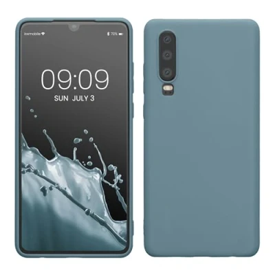 Abbildung von kwmobile Hülle kompatibel mit Huawei P30 weiches TPU Silikon Case Cover geeignet für kabelloses Laden Antique Stone