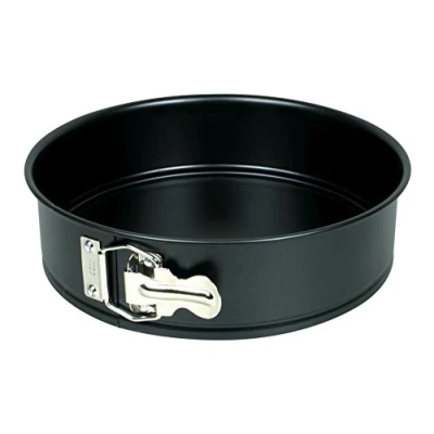 Abbildung von Original Kaiser Classic Springform 24 cm rund, Flachboden, runde Backform antihaftbeschichtet, Kuchenform auslaufsicher, schwarz