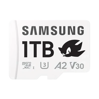 Abbildung von Samsung Sonic the Hedgehog(TM) microSD Karte + SD Adapter, Speicherkarte mit 1 TB, UHS I U3, Full HD &amp; 4K UHD, 180 MB/s Lesen, 130 Schreiben, Datenspeicher für Handheld Konsolen, MB MD1T0SA/LC1