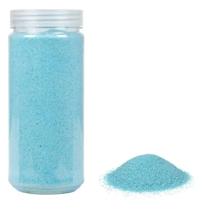 Abbildung von HEKU Hochwertiger hellblauer Dekosand (ca. 750g), Feine Körnung (0,1 0,5mm), Wiederverschließbare Dose, Vielseitig für Deko und Bastelarbeiten, Hellblau
