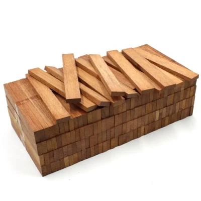 Abbildung von 80x Holzleiste 22x8x160mm Eiche lose Bastelklötzchen zum Basteln Bastelstäbe (Merbau 22x10mm)
