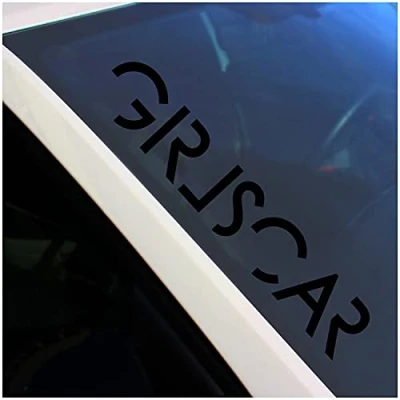 Abbildung von Frontscheibenaufkleber Schriftzug Girlscar Aufkleber für Windschutzscheibe Heckscheibe Frontscheibe Auto Fahrzeug Dekor Sticker FS128 (Schwarz Glanz, Außenklebend)
