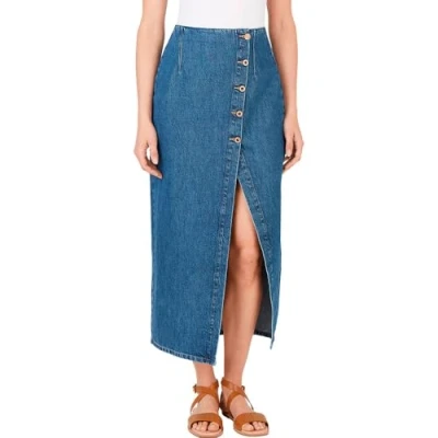 Abbildung von Pepe Jeans MIDI Skirt SLIT Jeansrock, Damen, Größe: Large, Blue denim