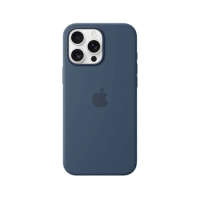 Abbildung von Apple Silikon Back Cover Dunkelblau MagSafe iPhone 16 Pro Max