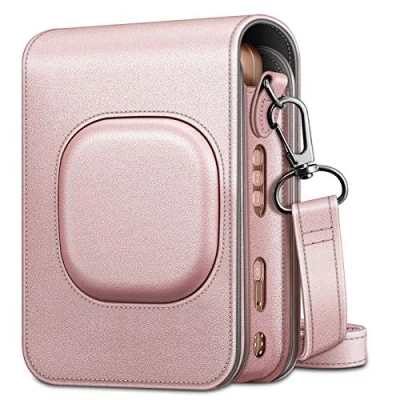 Abbildung von FINTIE Tasche für Fujifilm Instax Mini LiPlay hybrid Sofortbildkamera Premium Schutzhülle Reise Kameratasche Hülle Abdeckung mit abnehmbaren Riemen, Roségold