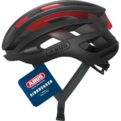 Abbildung von ABUS Rennradhelm AirBreaker High End Fahrradhelm für den professionellen Radsport Jugendliche und Erwachsene Helm Damen Herren Schwarz/Rot, Größe L