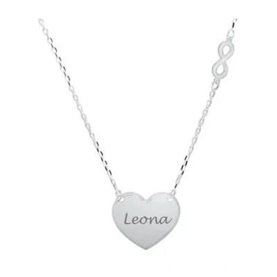 Abbildung von personalisierbare Kette mit Herz und Infinity aus 925er Silber Anhänger