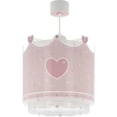 Abbildung von Dalber Lampe kinderzimmer, kinderlampe Pendelleuchte Hängelampe, Deckenleuchte Kinder, Deckenlampe kinderzimmer Little Queen Krone Rosa, 61102, E27