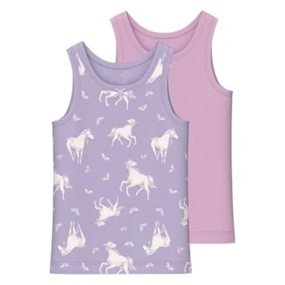 Abbildung von Name it Nmftank Horse 2 PACK Unterhemd/shirt für Kinder, Größe: 92, Pastel lilac