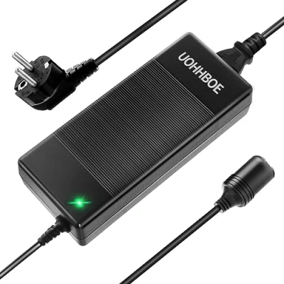 Abbildung von UOHHBOE Spannungswandler 230v auf 12v KFZ Netzadapter 10A 120W Netzteil Adapter für Kühlbox, Autostaubsauger, Kompressor