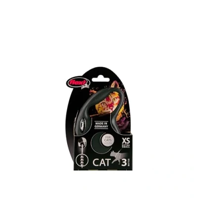 Abbildung von flexi® CAT XS Seil 3 m schwarz, Roll Leine für Katzen und Kleintiere bis 8 kg
