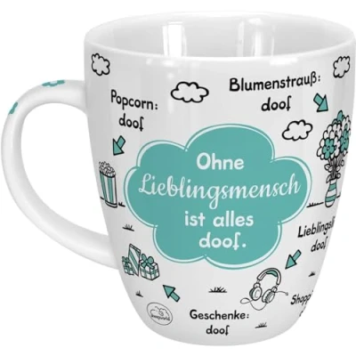 Abbildung von Sheepworld Tasse mit Motiv &quot;Ohne Lieblingsmensch ist alles doof&quot; Porzellan, 45 cl für Kaffee und Tee, Spruch 46508