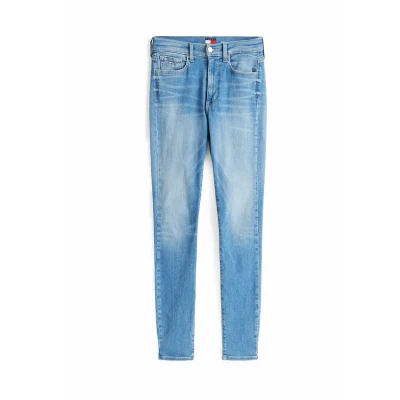 Abbildung von Tommy Jeans Sylvia Faded Slim Fit, Damen, Größe: 24x28, Denim medium