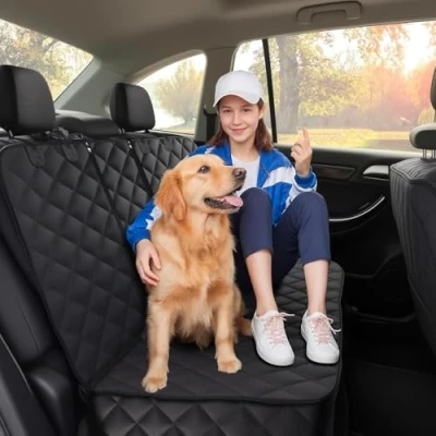 Abbildung von Alfheim Hundedecke Auto Rückbank, Autoschondecke Hund Rücksitz universelle Passform für die meisten Autos, Wasserdichter kratzfester Rücksitzbezug, rutschfeste, strapazierfähige, waschbare Hundereise
