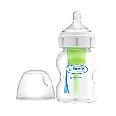 Abbildung von Dr. Brown&#039;s Anti Kolik Fläsche, breite Öffnung, 150 ml, transparent, Babyflasche + 0 Monate