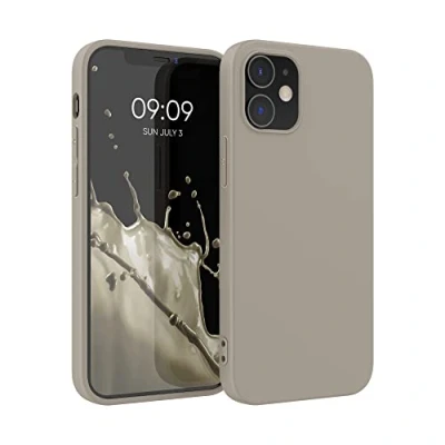 Abbildung von kwmobile Hülle kompatibel mit Apple iPhone 12 / Pro weiches TPU Silikon Case Cover geeignet für kabelloses Laden Creme