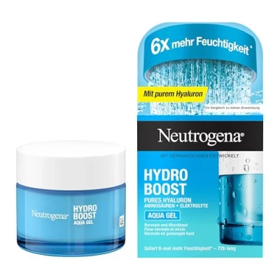 Abbildung von Neutrogena Hydro Boost Aqua Gel (50 ml), feuchtigkeitsspendende Gesichtscreme mit Hyaluronsäure, Aminosäuren &amp; Elektrolyten, schnell einziehendes für normale Mischhaut
