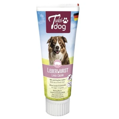 Abbildung von 12 x Tubi Dog Hundeleberwurst in der Tube 75g im 12er Set