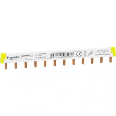 Abbildung von Schneider Electric A9XPH112 Phasenschiene Steg, ablängbar, 1P, 12 TE, 100A