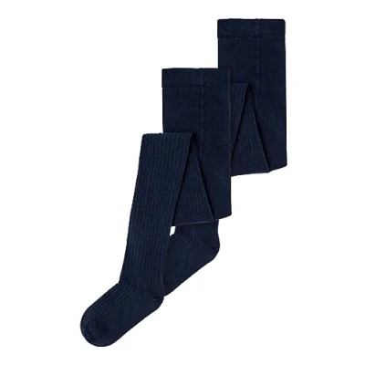Abbildung von NAME IT Unisex Kids NKNPANTYHOSE Rib 2P NOOS Strumpfhose, Undurchsichtige, Dark Sapphire, 146/152