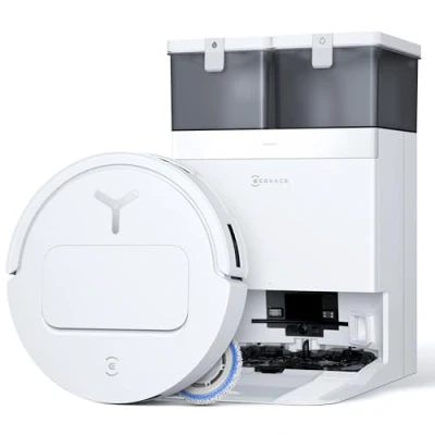Abbildung von ECOVACS DEEBOT T50 PRO OMNI Saugroboter mit Wischfunktion, Ausfahrende Seitenbürste und Wischmopp, 15.000 Pa, T30 Upgrade, Auto Zugabe von Reinigungslösung, Moppwäsche 75C heißem Wasser