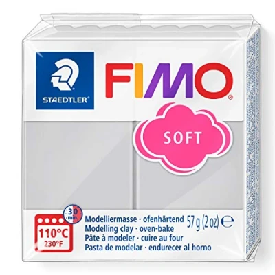 Abbildung von STAEDTLER 8020 80 ST Fimo Soft Normalblock, Modelliermasse, 57 g, delfingrau, 1 Packung