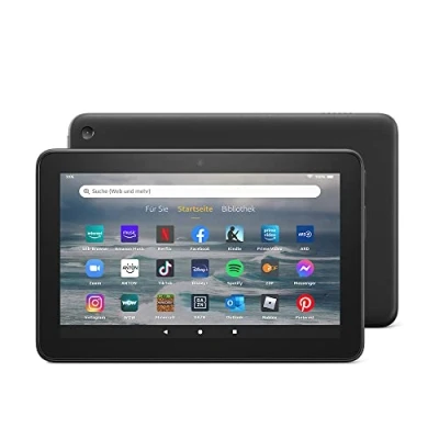 Abbildung von Zertifiziert und generalüberholt Fire 7 Tablet, Zoll Display, 32 GB, Modell (2022), schwarz Mit Werbung