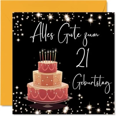 Abbildung von 21. Geburtstagskarte für Frauen Elegant Stilvoll Alles Gute zum Geburtstagskarten 21 Jährige Frau Tochter Schwester Tante, 145mm Einundzwanzig Einundzwanzigster Geburtstag Grußkarten