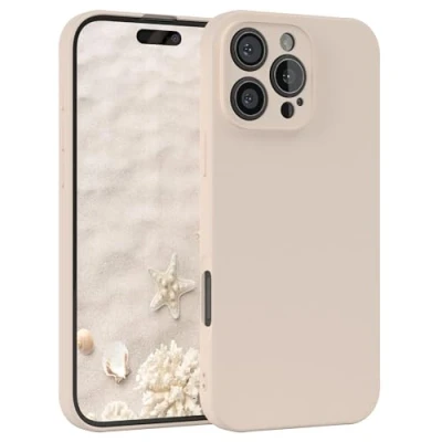 Abbildung von EAZY Case Silikonhülle für iPhone 16 Pro Max Hülle Silikon weich stoßfeste Handyhülle Schutzhülle mit Kameraschutz Dünn Premium Schutz Cover TPU Phone Bumper in Taupe