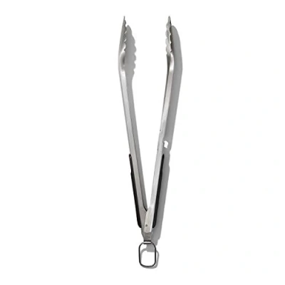 Abbildung von OXO Good Grips Lange Grillzange aus Edelstahl mit integriertem Flaschenöffner, 47,5 cm für Würstchen, Gemüse und mehr, Schwarz