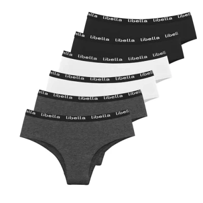 Abbildung von Libella Unterhosen Damen Baumwolle,6er Pack Slips Mehrpack Baumwoll Unterwäsche Bequeme Pantys 3411 A M