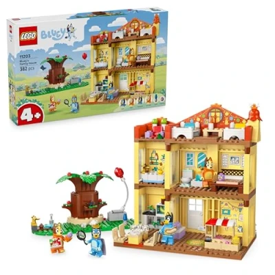 Abbildung von LEGO Bluey: Blueys Haus Modulares Spielzeug mit Räumen, Garten, 4 Minifiguren und Zubehör Geschenk zum Geburtstag für Mädchen &amp; Jungen ab Jahren oder Fans der TV Serie 11203